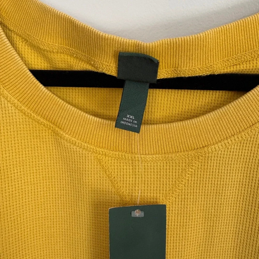 Wild Fable Yellow Waffle Knit Long Sleeve Sweatshirt Top‎ XXL - Picture 2 of 6